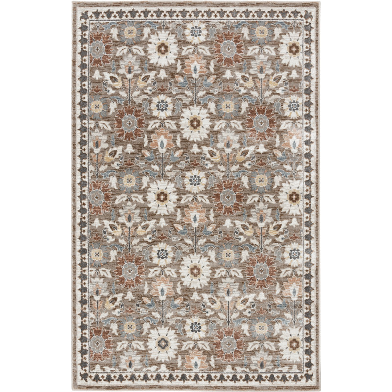  Tapis beige et grès Tessa, 5 pi x 7 pi 6 po
