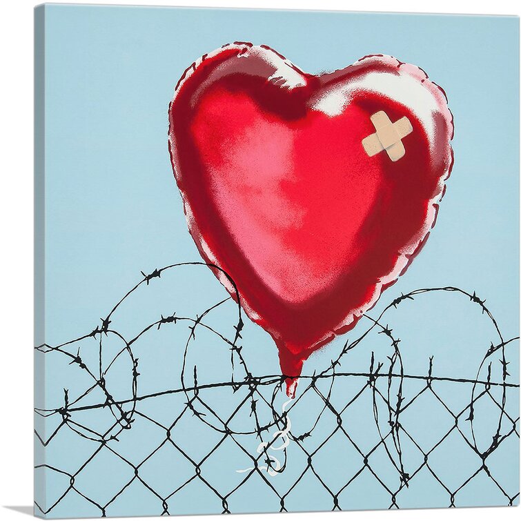  Personalized Romantic Valentine's Day – Easel Backed Tabletop  or Wall Art. Perfect for Wedding Anniversary. (17 - Heart Balloon (Banksy  Style)): Posters & Prints