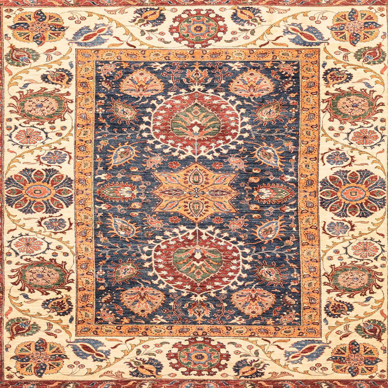 Abstract Indoor Rug, Square 6'