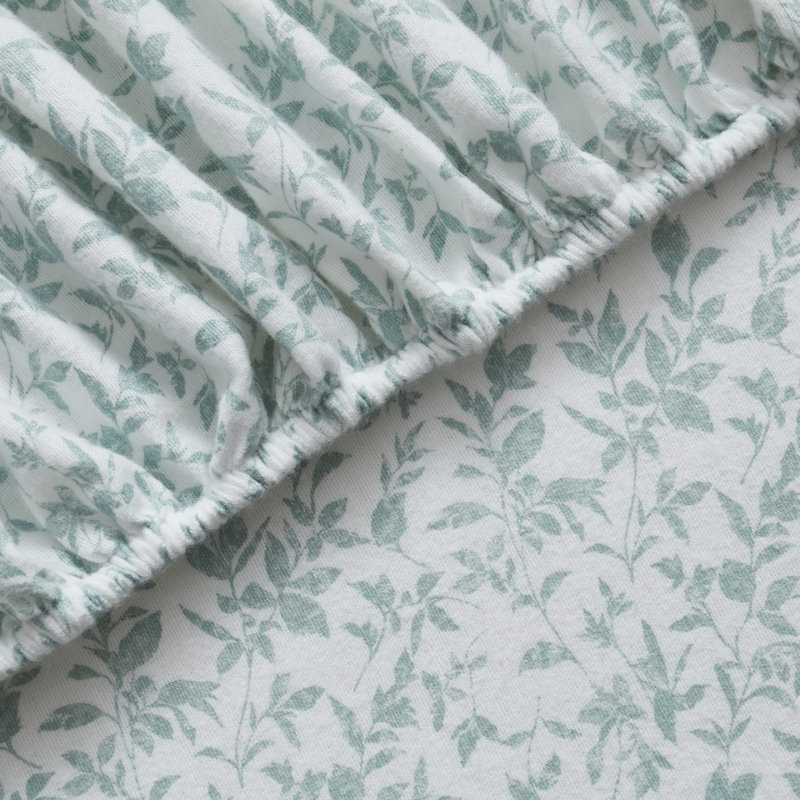 Flora Flannel Standard Floral Sheet Set, Twin Sheet Set + 1 Fitted Sheet + 1 Pillowcase, Taupe