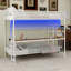 Lit superposé double au-dessus de simple avec bureau encastré et éclairage à DEL - Loft peu encombrant pour enfants et adolescents, structure robuste, assemblage facile, parfait pour les chambres à coucher et les dortoirs (sans matelas)