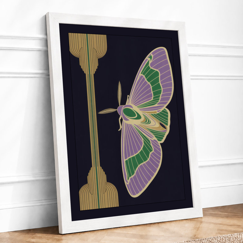 Emerald Wings Botanical - Framed Print, A1 - 84.1 x 59.4 cm, White