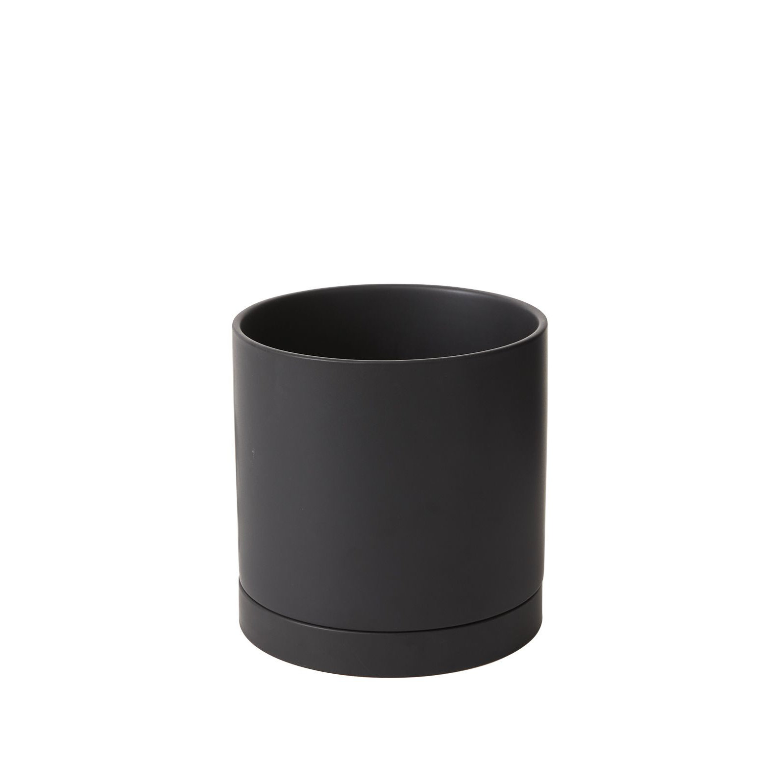 Carlotta Ceramic Pot Planter, 8" H x 8" W x 8" D, Black