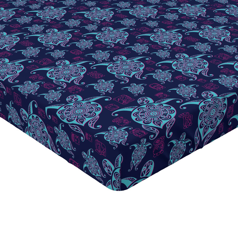 Ensemble de 2 draps-housses Ambesonne, Mauve, magenta, turquoise / floral, Drap-housse grand