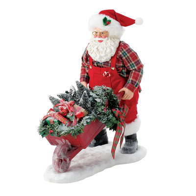 Possible Dreams Sports and Leisure Santa Holiday Greenery Figurine 11 Inch