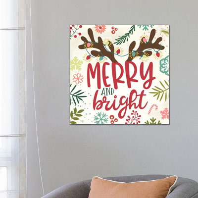 Merry & Bright by Mollie B. - 1 Piece Wrapped Canvas Wall Art