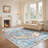 Non-Slip Machine Washable Red/Teal/Gray Oriental Area Rug-645420749
