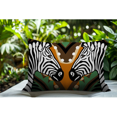 Oreiller rectangulaire réversible intérieur / extérieur Kondy Zebra