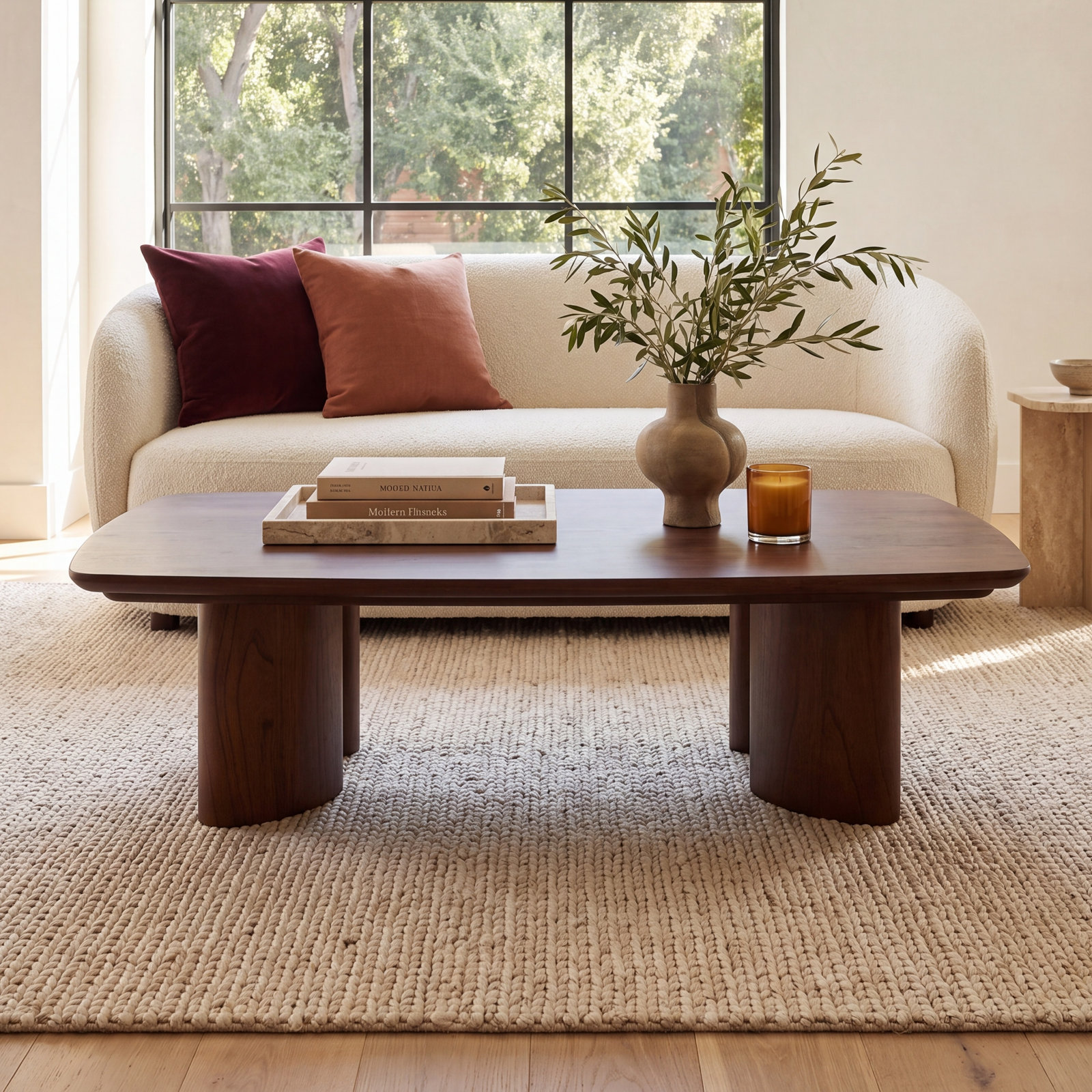 Caya 56" Rectangular Coffee Table, Brown