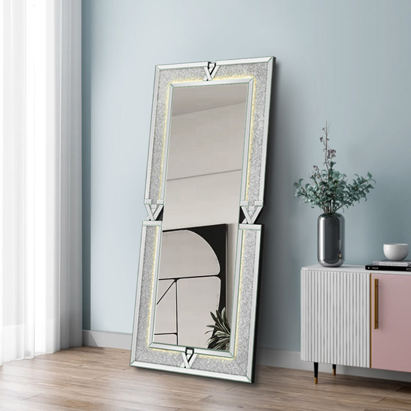 Floor Mirror 72" Rectangular With 3 Colour LED changing light