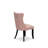 Dallas Parson Kitchen Chairs - Button Tufted Nailhead Beige Red Polyester Fabric Padded Dining Chairs, Set of 2, Wirebrushed Black-1231451510