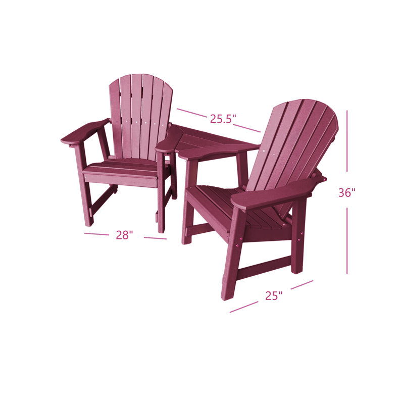 Kleinman 2-Chair Dining Table Settee, Darkred