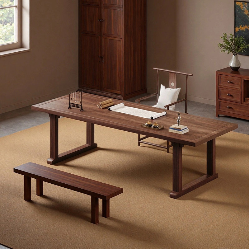 Simple and elegant dining table, 28.74" H x 78.74" W x 31.5" D