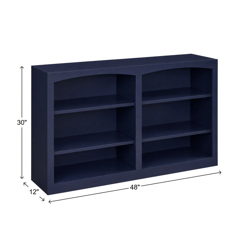 Bibliothèque horizontale en bois massif Ostane, Navy Blue