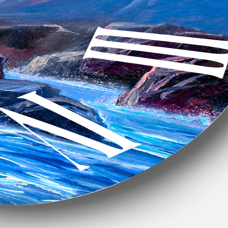 Morning On Sea Wave Paints On A Canvas - Nautical & Coastal Wall Clock, 36" H x 36" W x 1" D