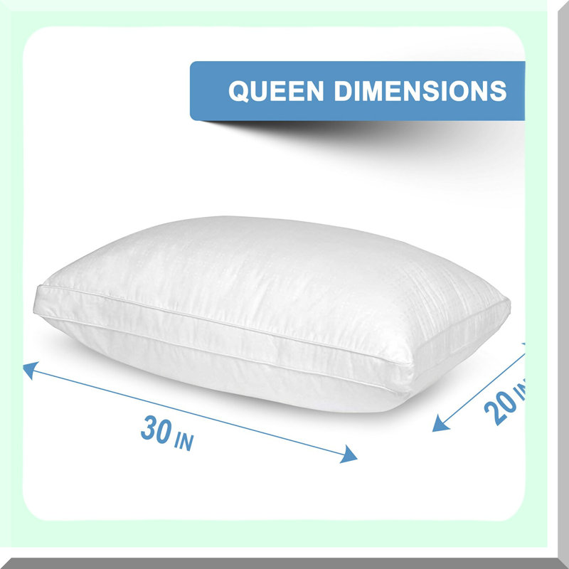 CoolCotton ChillPillow - Premium Cooling Bed Pillows with 100% Cotton Top, Down Alternative Fiber Fill, Breathable Fabric for Queen Siz, Set of 2