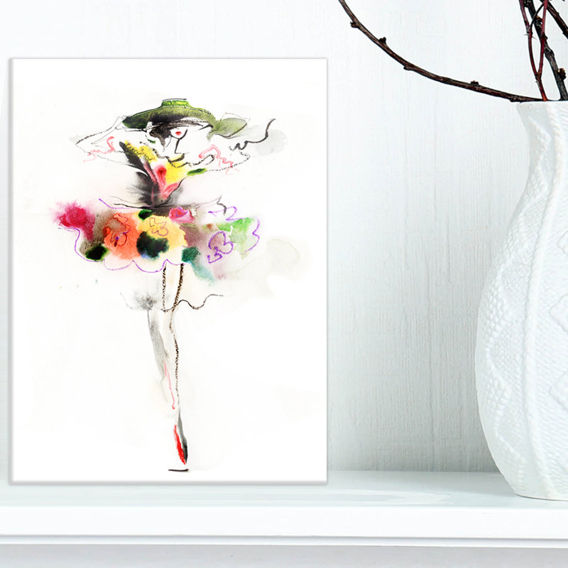 Beautiful Fashion Girl Portrait, impression, H 40 po x l 20 po, Toile tendue