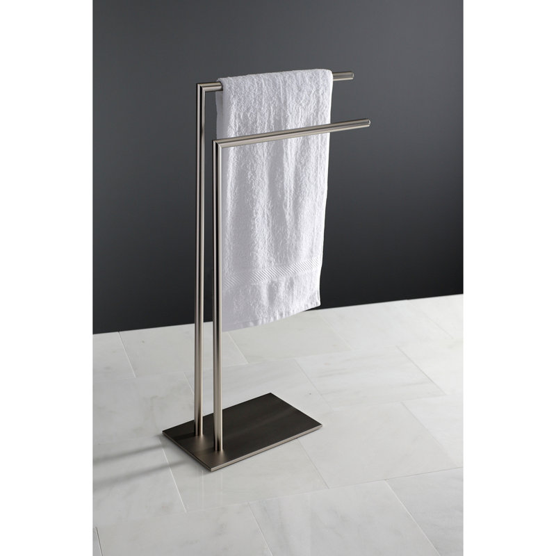 Kingston Brass Edenscape Freestanding Dual Towel Rack, Brushed Nickel