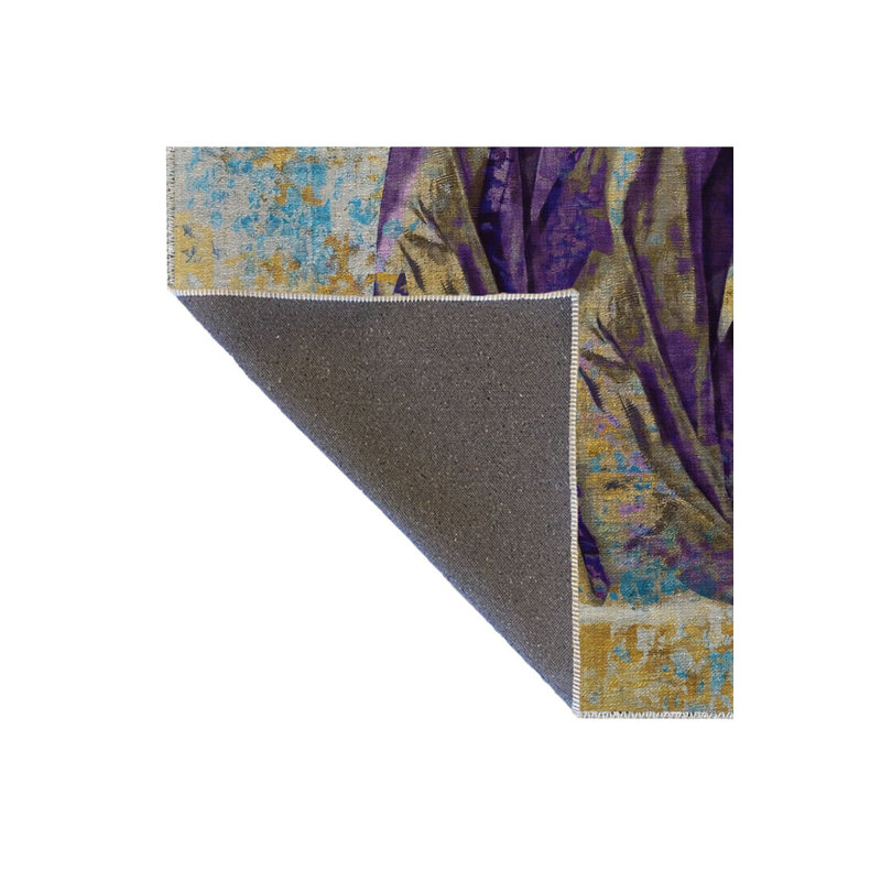 Tapis bleu lavable, Sous-tapis rectangulaire 4 pi 7 po x 6 pi 7 po inc