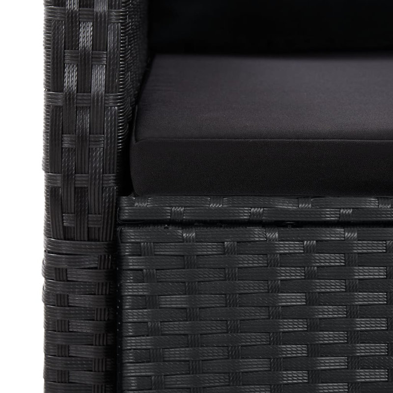  Garden Dining Set Black, 10