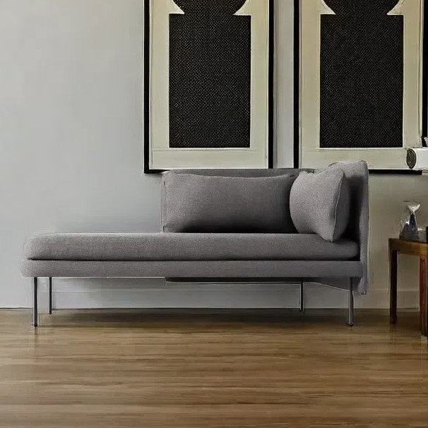 Chaise longue de loisirs simple et élégante, Gris, Orienté à droite