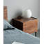 Table de chevet à double tiroir en noyer noir de style minimaliste moderne