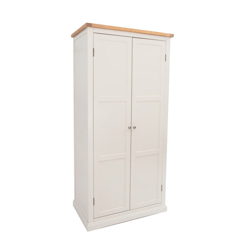 Sancerre 2 Door Wardrobe, White/Silver
