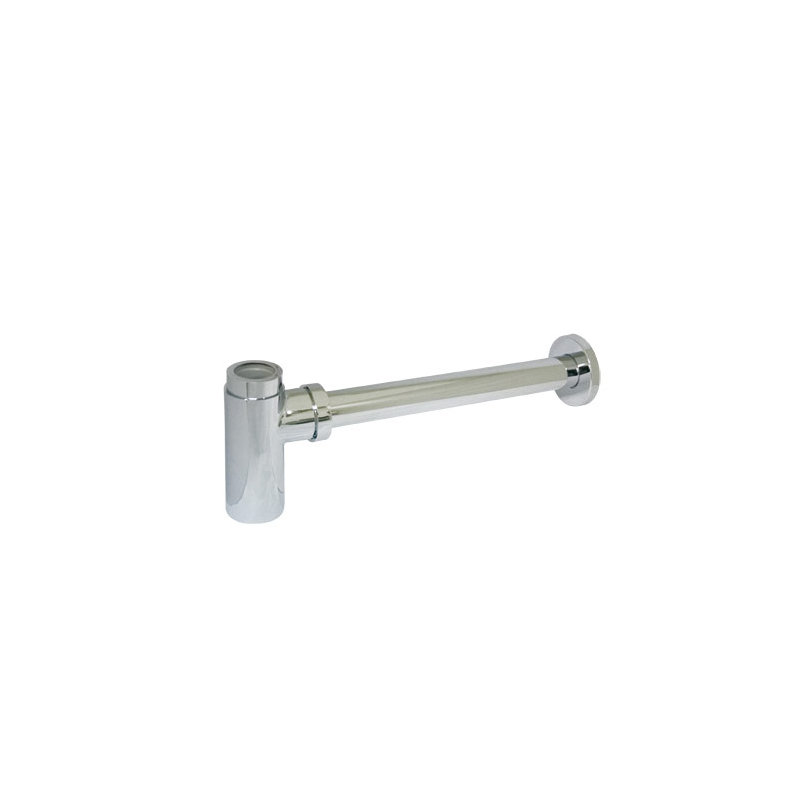 Modern Bottle Trap Brass Round Siphon, Polished Chrome