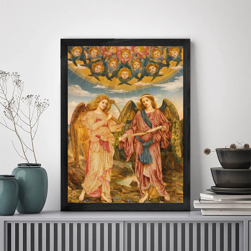Reproduction d'art encadrée pour décoration intérieure moderne Archangel Angels Raphael Dey, H 37 po x l 25 po