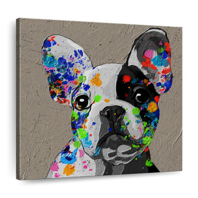 Bouledogue coloré sur toile