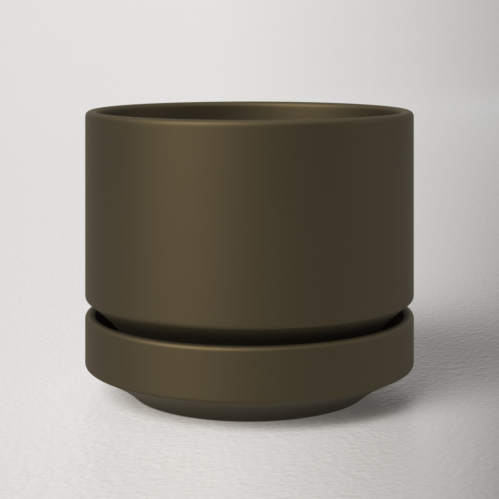 Byer Handmade Ceramic Pot Planter, 7.5" H x 8.75" W x 8.75" D, Olive