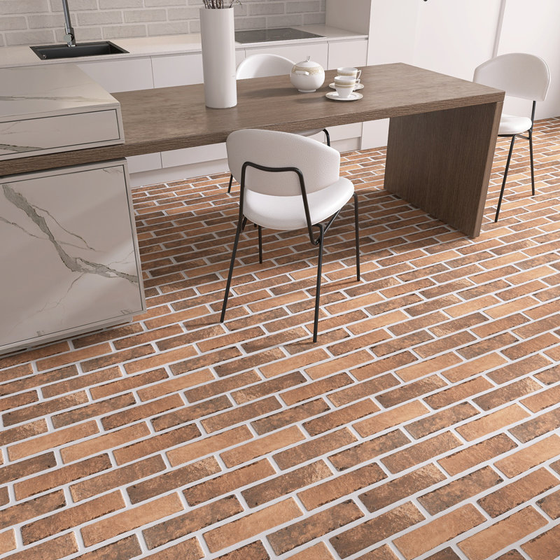 Bristol Brick 2.95 In. X 11 In. Matte Porcelain Floor And Wall Tile, Nutmeg