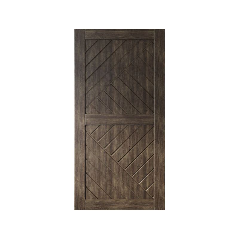 Porte de grange en bois de pin fini ébène et non assemblé Homacer Design géométrique (usage intérieur seulement)