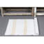 Tapis turc en chanvre tissé à la main avec de petites rayures blanches anatoliennes pour une pièce décorative élégante