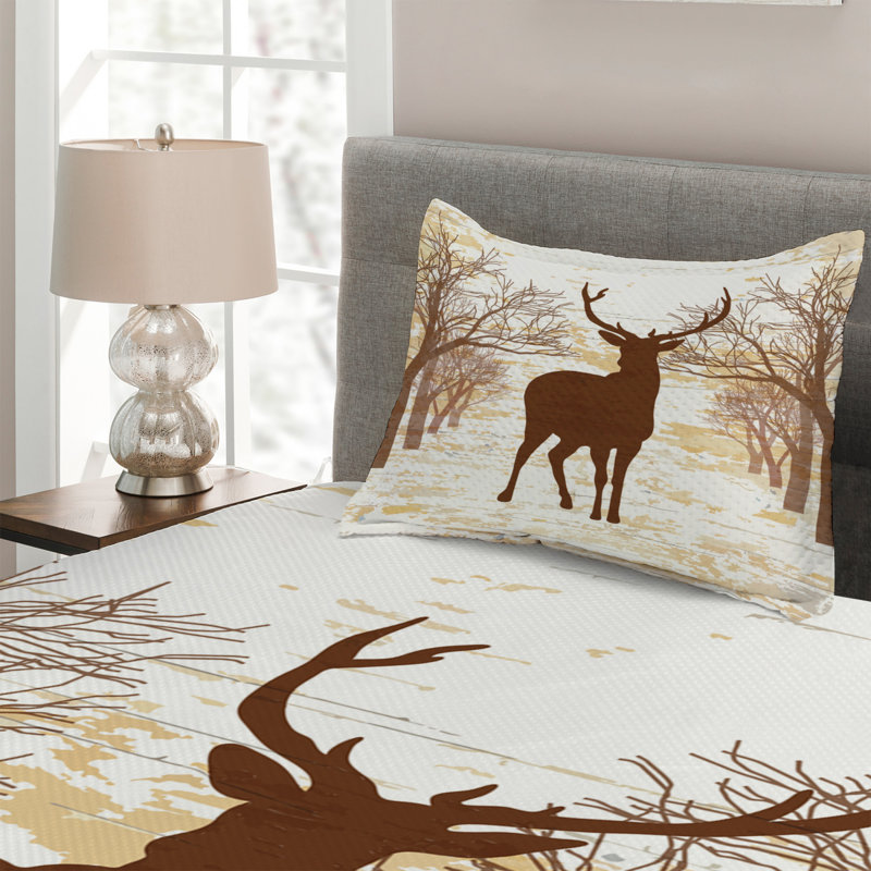Rustic Polyester Coverlet, Twin Bedspread + 1 Sham