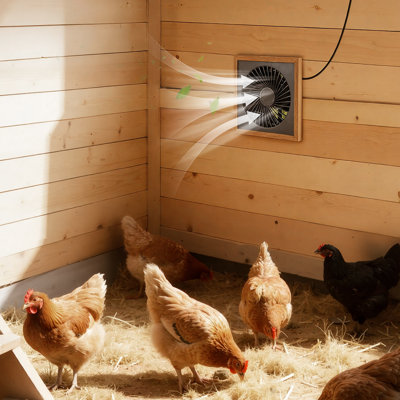 Solar Powered Fan, 25W Solar Panel with 220 CFM Airflow, Adjustable Panel Angle, 2030 RPM High-Speed, Flexible Install, Fast Air Exchange for Greenhouse, Grow Tents, Chicken Coops, Shelters