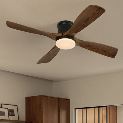 Karlena 54'' ABS Blades Modern Ceiling Fan with Lights and Remote Control Dimmable 3 Colors 6-Speed Mute Reversible Motor