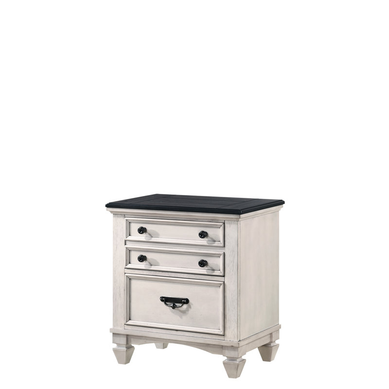 Magnifique table de chevet avec finition bicolore et deux tiroirs pour le charme de la chambre à coucher bicolore: tiroirs robustes