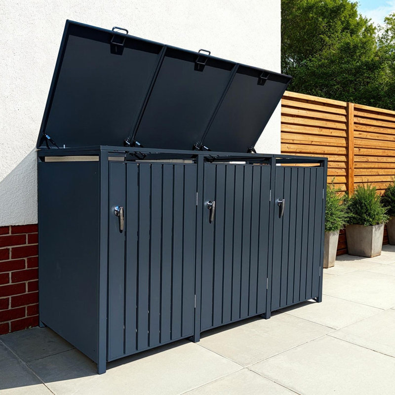 Wheelie Bin Covers Triple Bin Store, Anthracite