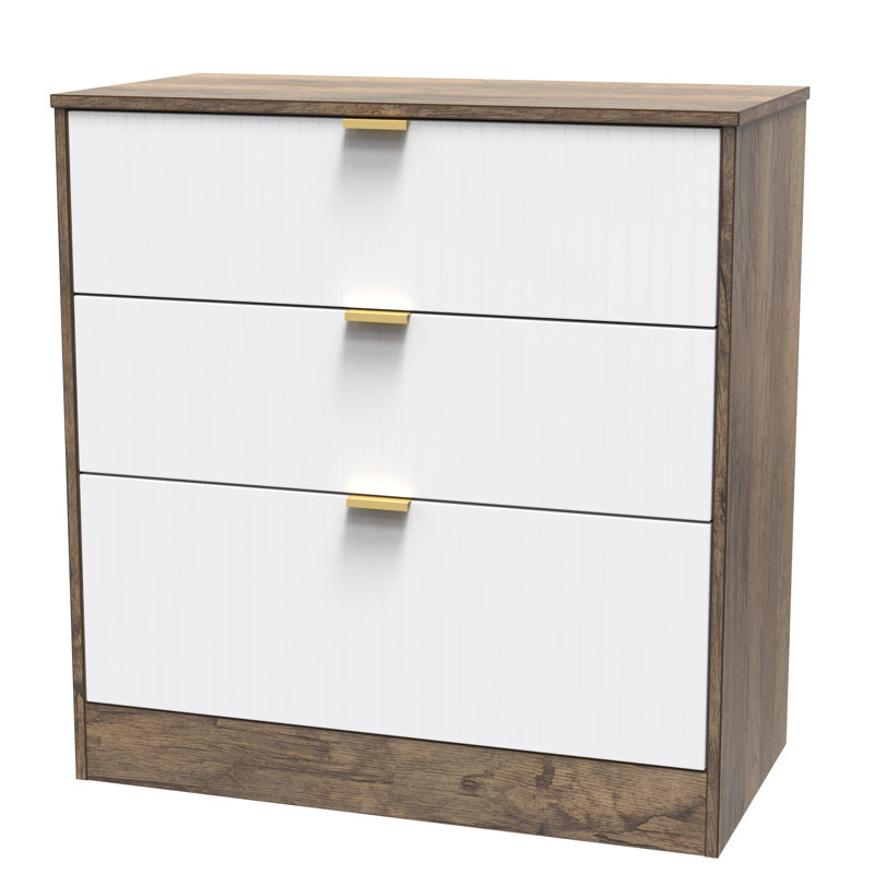 77cm W 3 - Drawer Chest of Drawers, White/Oak