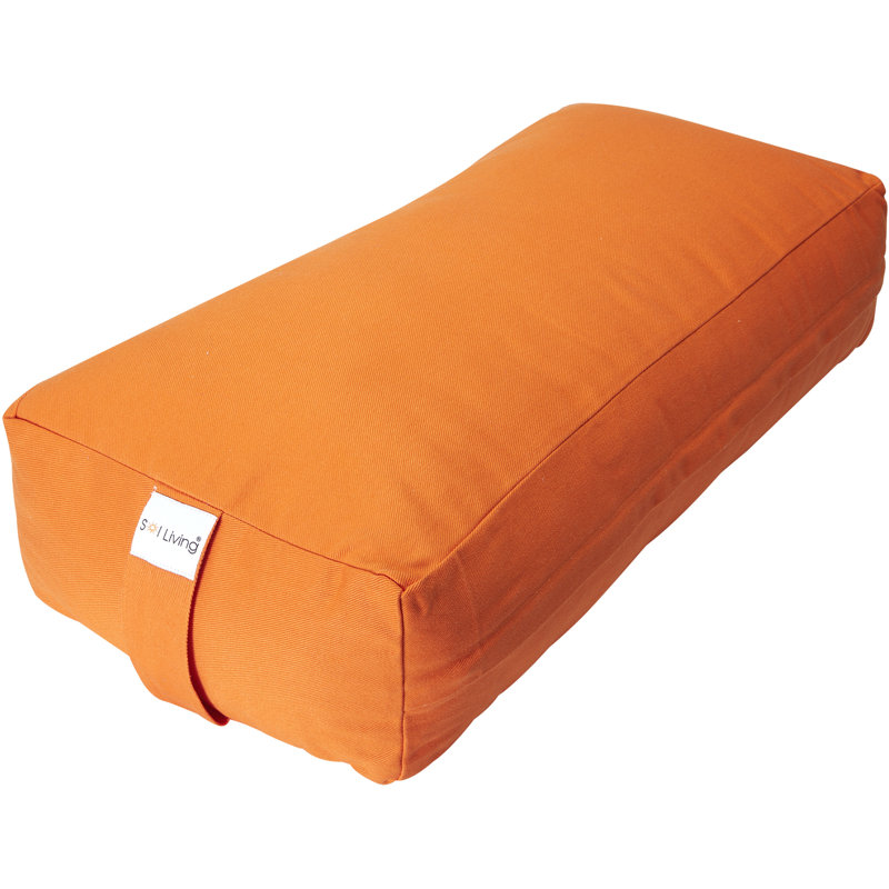 Orange Cotton Rectangle Bolster Meditation Pillow