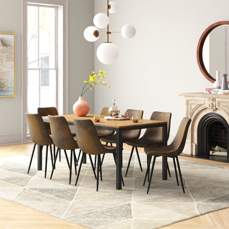 Tapscott 8 - Person Dining Table Sets With 67'' Rectangular Table & 8 Upholstered leather Chairs