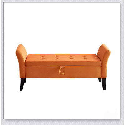 Banc de lit en velours luxueux avec rangement spacieux, parfait pour une décoration intérieure élégante et des sièges confortables.