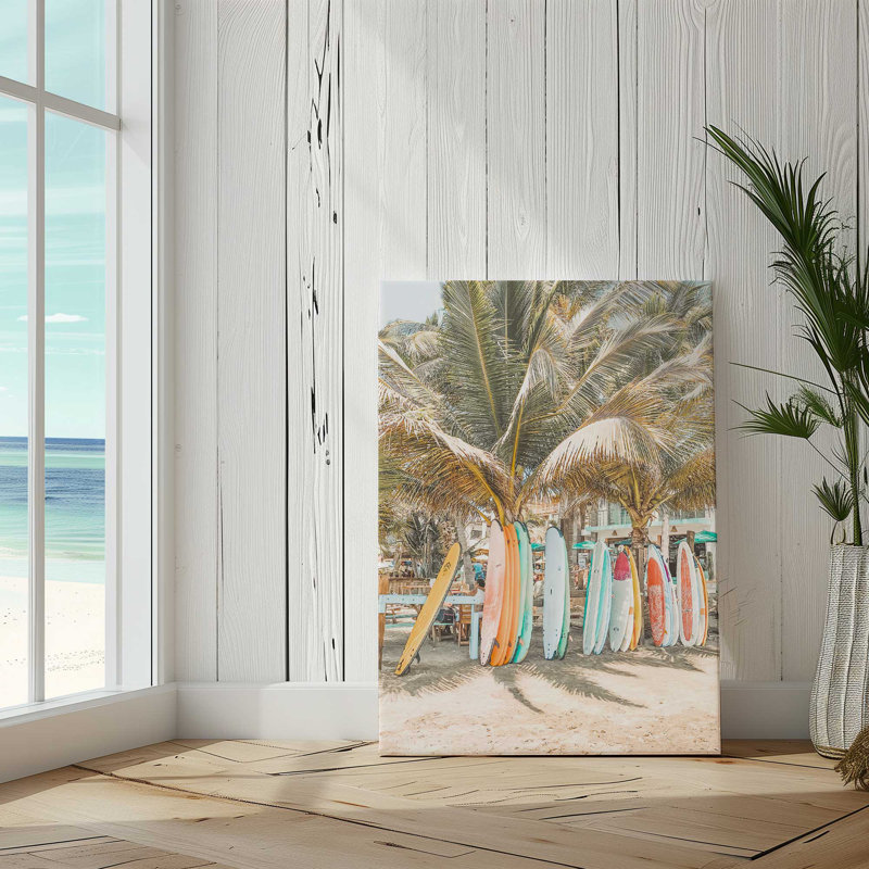 Surf's Paradise, reproduction sur toile, Cadre flottant noir satiné, H 18,75 po x l 12,75 po x P 1,75 po