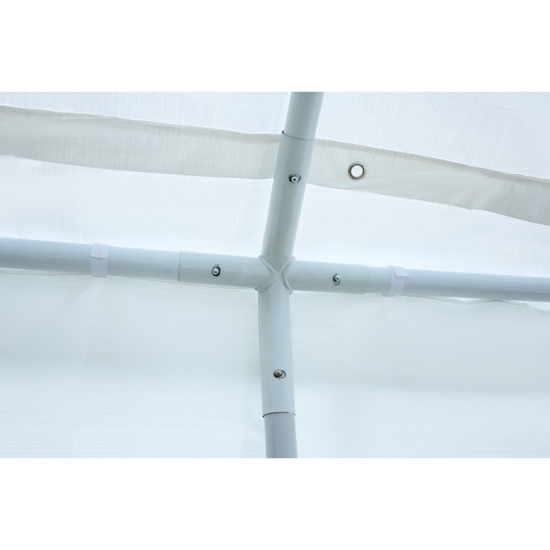 10'X20' Heavy Duty Carport Gazebo With Grounding Rods - Triangular Structure For Stability, Removable Side Walls, Waterproof Cover Canopy Garage Shelter Windows Frame Firmness, Rods, Materials