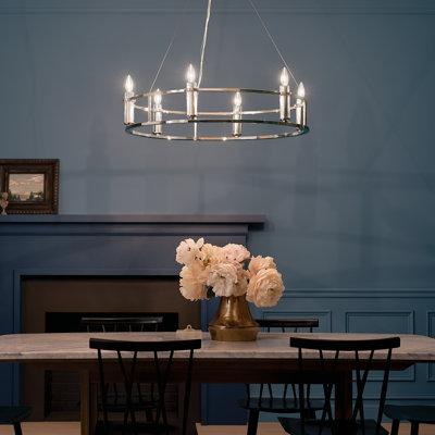 6 - Light Dimmable Drum Chandelier