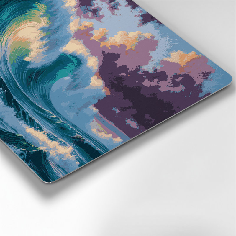 «Hawaiian Ocean Waves», art mural en métal bleu, H 11 po x l 14 po