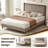 Wooden platform bed with upholstered base-2029263069-2029263067