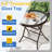 Hicham 17.7 L x 17.7 W Folded Outdoor Side Table with Glass Round Top-838657391-860741551