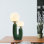 Lampe de table de chevet en résine 2 lumières avec abat-jour en verre Cicus Design